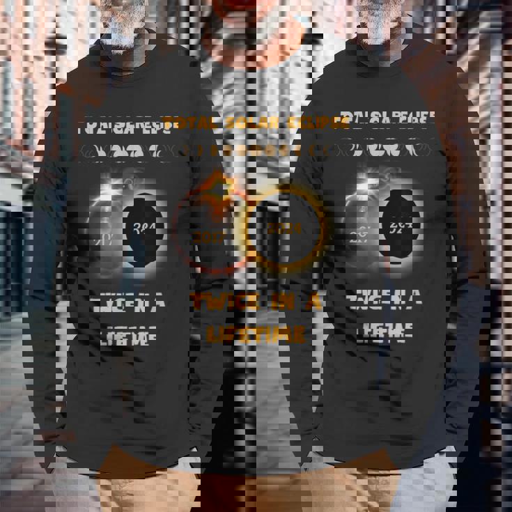 Twice In A Lifetime America Solar Totality Eclipse 2024 Long Sleeve T-Shirt Gifts for Old Men Twice In A Lifetime America Solar Totality Eclipse 2024 Long Sleeve T-Shirt Gifts for Old Men