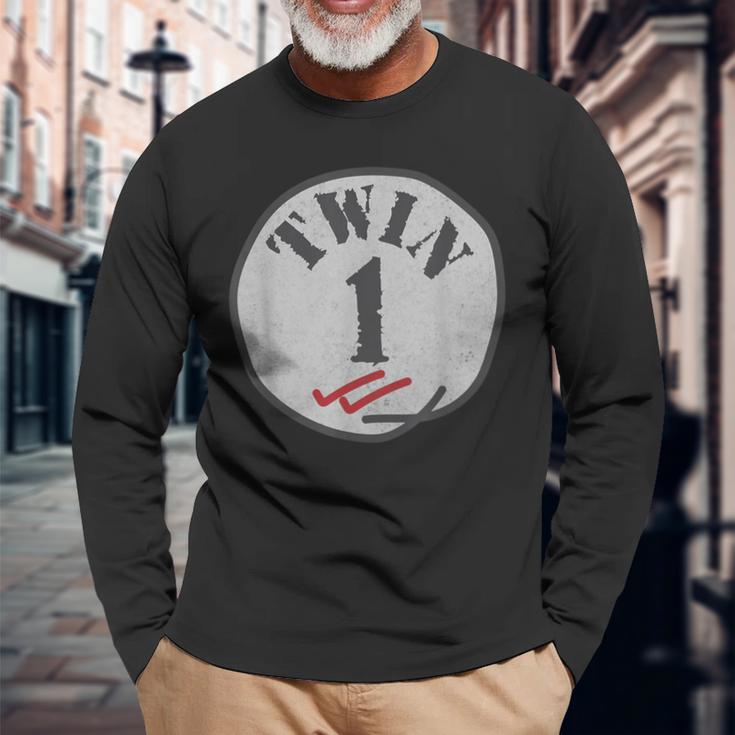 Twin 2 Matching Twins Twinning Twin 2 Retro Long Sleeve T-Shirt Gifts for Old Men