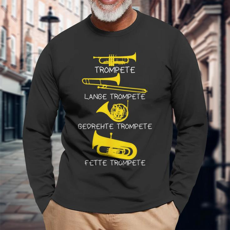 Types Of Trumpets Trumpet Trumpet Langarmshirts Geschenke für alte Männer