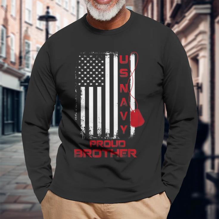 Us Navy Proud BrotherVeteran Of Us Navy Long Sleeve T-Shirt Gifts for Old Men