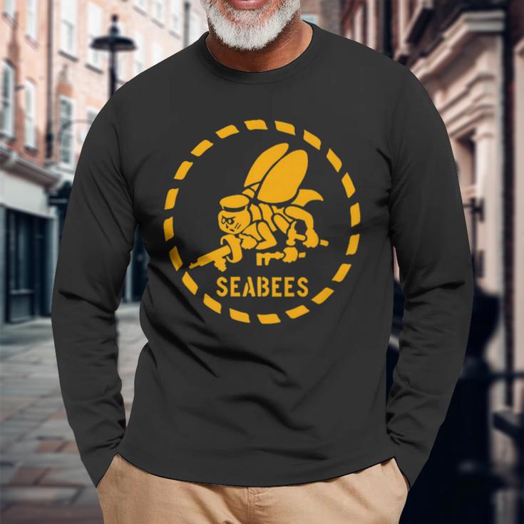 Us Navy Seabees Original Navy Long Sleeve T-Shirt Gifts for Old Men