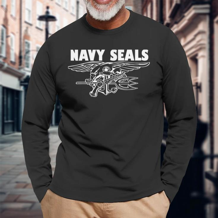Us Navy Seals Original Logo Navy Long Sleeve T-Shirt Gifts for Old Men
