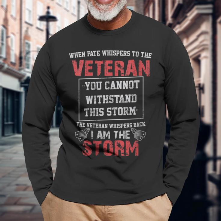 Us Veteran I Am The Storm Long Sleeve T-Shirt Gifts for Old Men