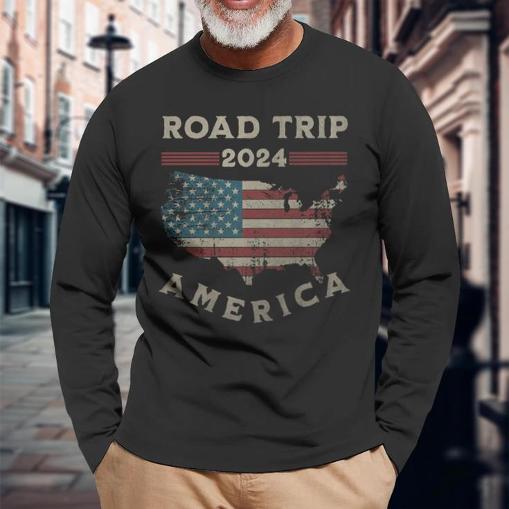 Usa Road Trip 2024 America Langarmshirts Geschenke für alte Männer