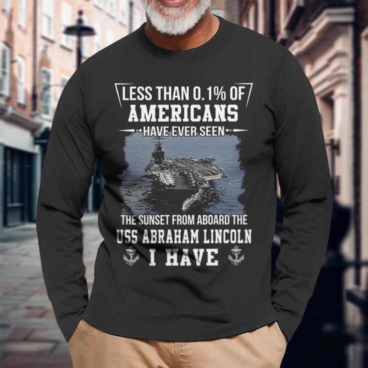 Uss Abraham Lincoln 72 Sunset Long Sleeve T-Shirt Gifts for Old Men