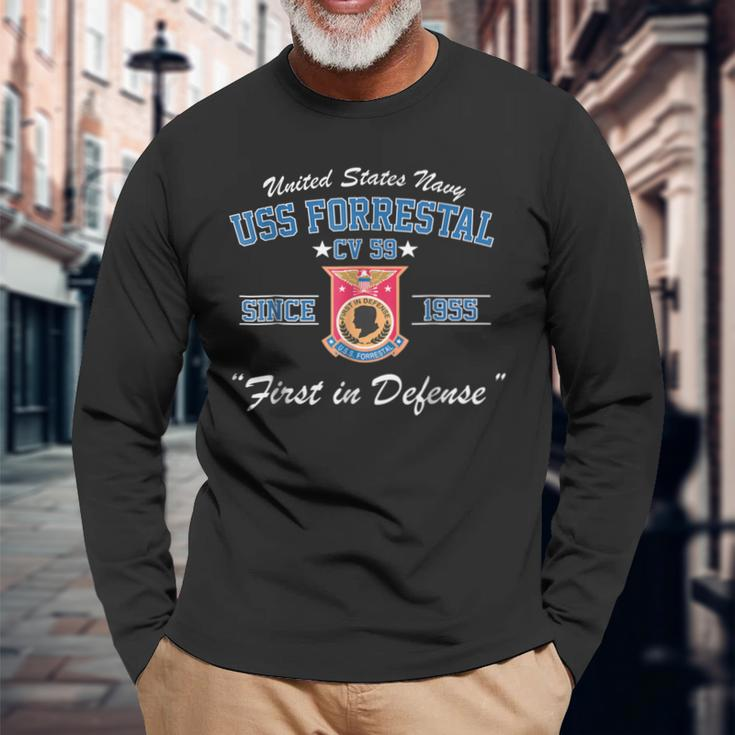 Uss Forrestal Cv59 Long Sleeve T-Shirt Gifts for Old Men