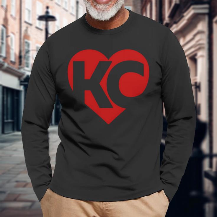 Valentines Day Kansas City Heart I Love Kc Women's Top Long Sleeve T-Shirt Gifts for Old Men