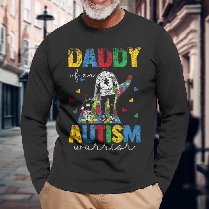 Vater Eines Autismus Kriegers Autisten Autist Autismus Papa Langarmshirts Geschenke für alte Männer