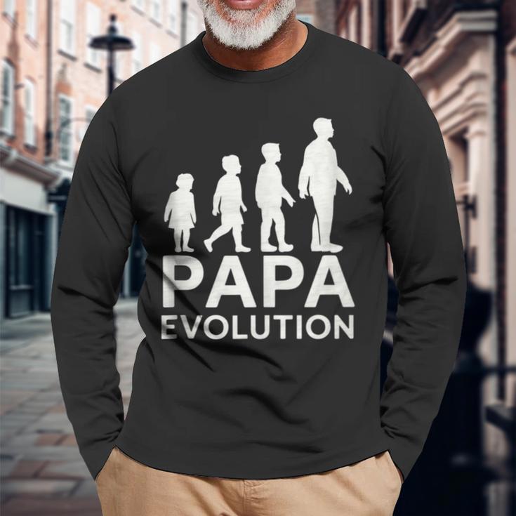 Vater Evolution Silhouette Papa Evolution Langarmshirts Geschenke für alte Männer