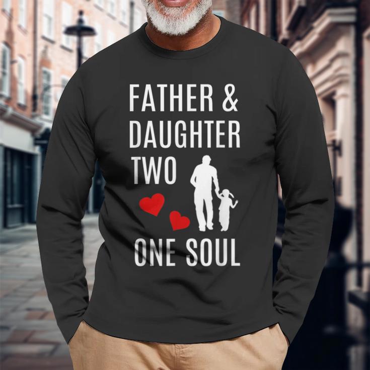 Vater Und Tochter Hand In Hand Herz Seele Papa Kind Geschenk Langarmshirts Geschenke für alte Männer