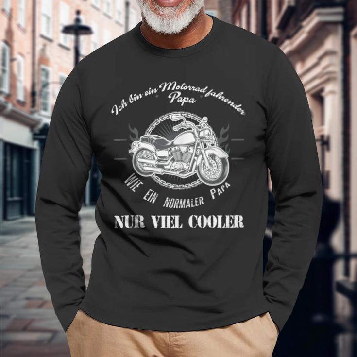 Vatertag Biker Papa Ich Bin Ein Motorrad Fahrender Papa Langarmshirts Geschenke für alte Männer