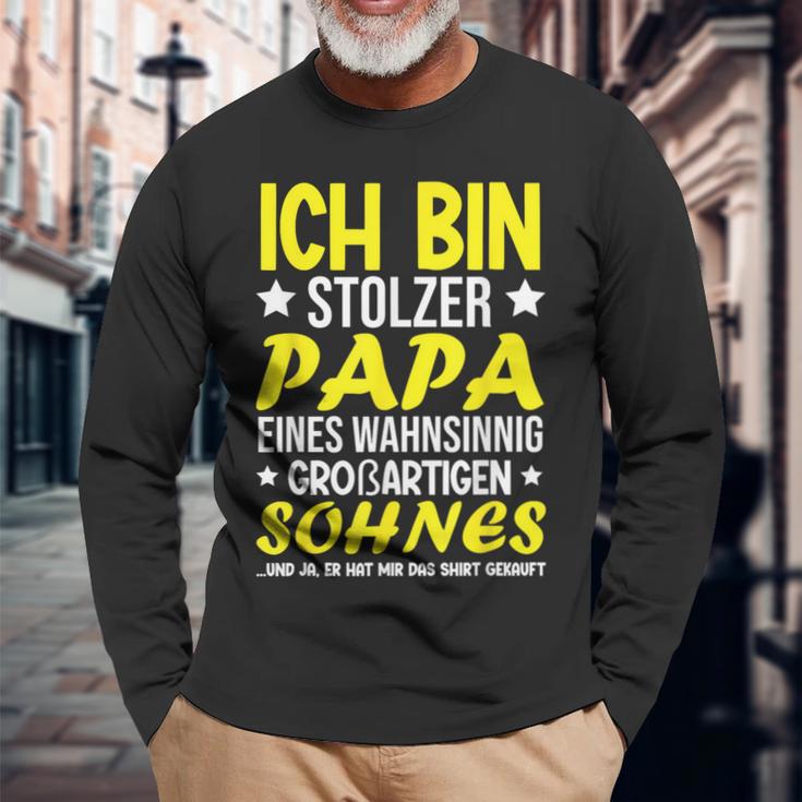 Vatertag Stolzer-Papa -Om Großartigen Sohn Bekommen Langarmshirts Geschenke für alte Männer