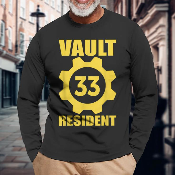 Vault 33 Resident Yellow Blue Long Sleeve T-Shirt Gifts for Old Men