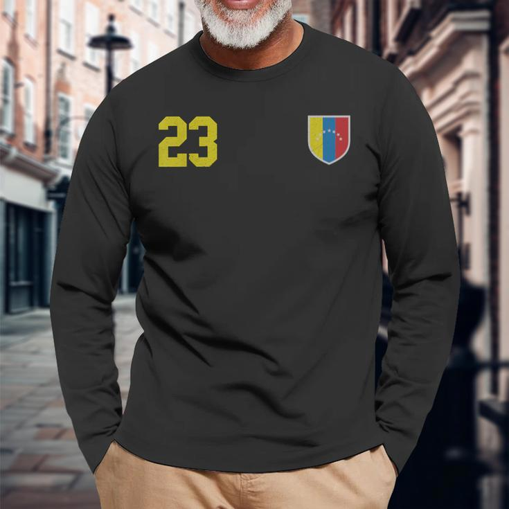 Venezuela Football Soccer Vinotinto Style For Venezuelans Long Sleeve T-Shirt Gifts for Old Men