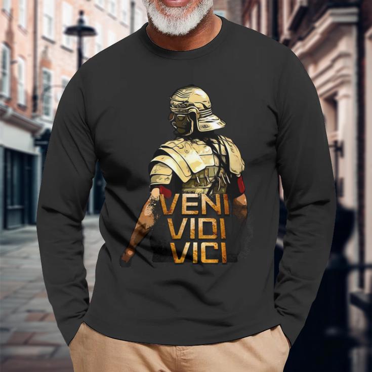 Veni Vidi Vici Spqr Roman Empire Quote Langarmshirts Geschenke für alte Männer