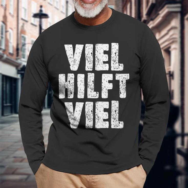 Viel Hilftiel Old-School Bodybuilder Saying Langarmshirts Geschenke für alte Männer