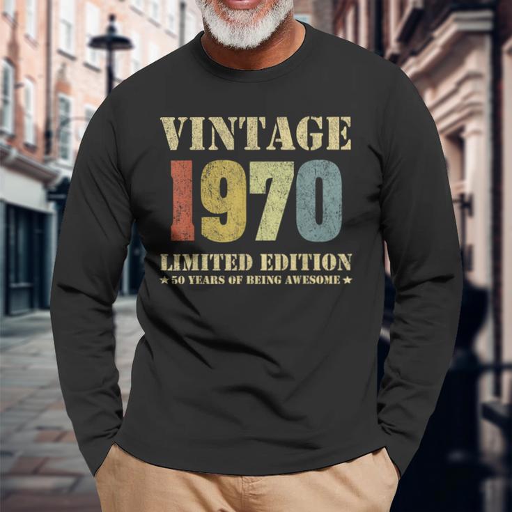 Vintage 1970 Clothes 50 Years Old Retro 50Th Birthday Long Sleeve T-Shirt Gifts for Old Men