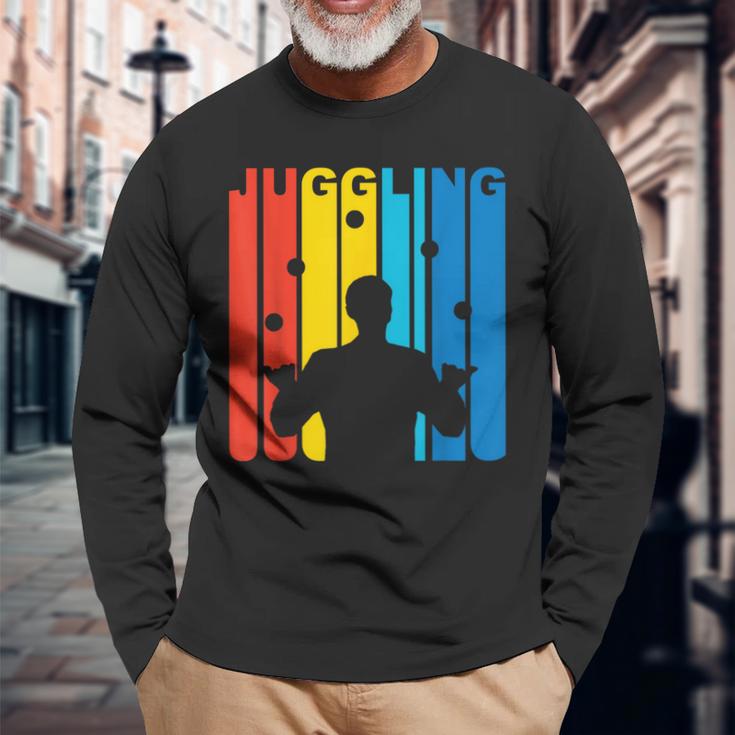 Vintage 1970 'S Juggling Juggling Langarmshirts Geschenke für alte Männer