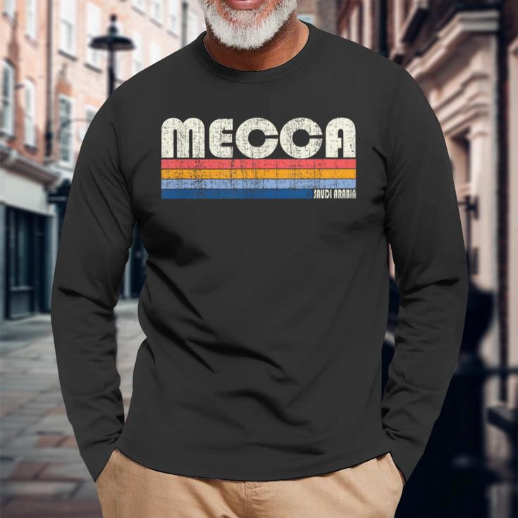 Vintage 70S Mecca Saudi Arabia Long Sleeve T-Shirt Gifts for Old Men