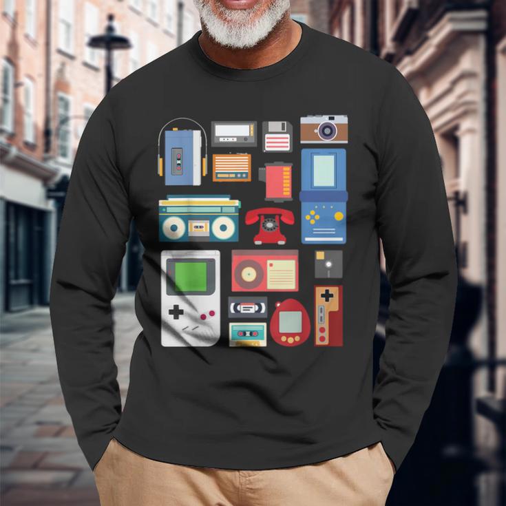 Vintage 90S Technology Old Gadgets Langarmshirts Geschenke für alte Männer