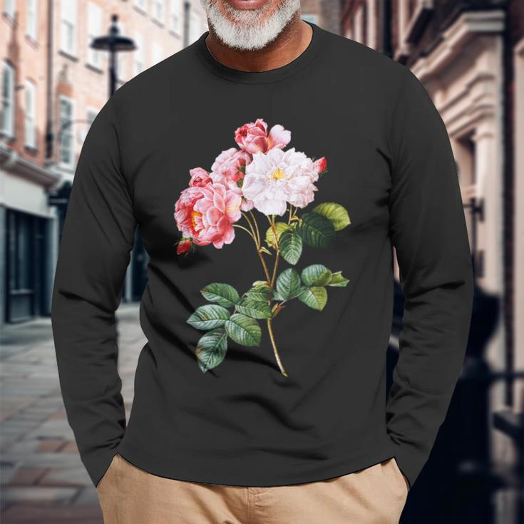 Vintage & Pink Rose Langarmshirts Geschenke für alte Männer