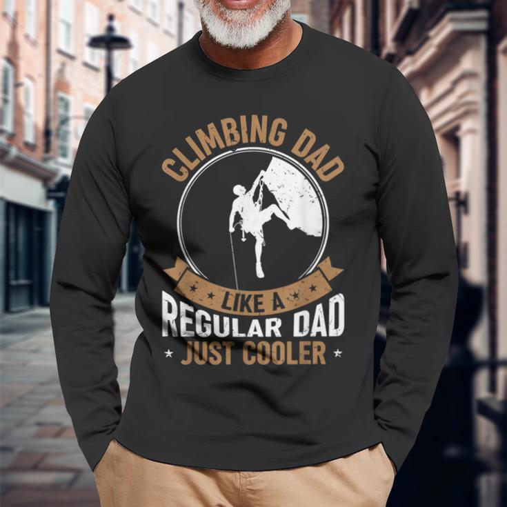 Vintage Climbing Dad Bouldering Climber Rock Climbing Dad Langarmshirts Geschenke für alte Männer