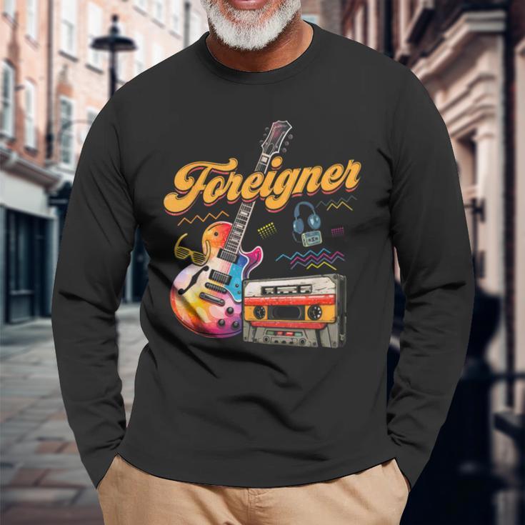 Vintage Foreigner Retro Cassette 90S Rock Music Old Fashion Long Sleeve T-Shirt Gifts for Old Men