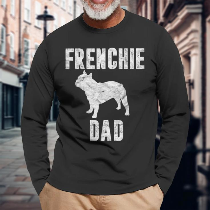 Vintage French Bulldog Dad Dog Daddy Frenchie Father Long Sleeve T-Shirt Gifts for Old Men