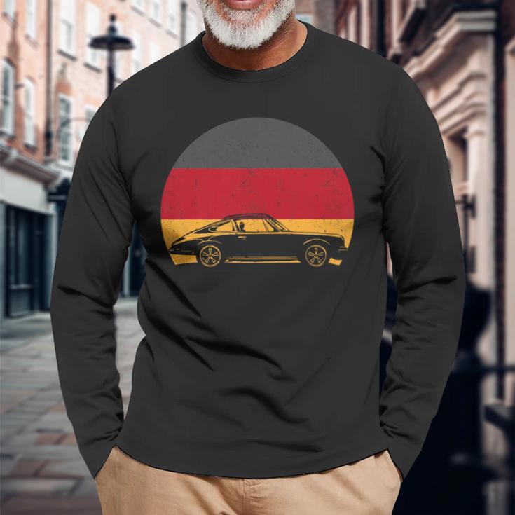 Vintage German Classic Car German Flag Long Sleeve T-Shirt Gifts for Old Men