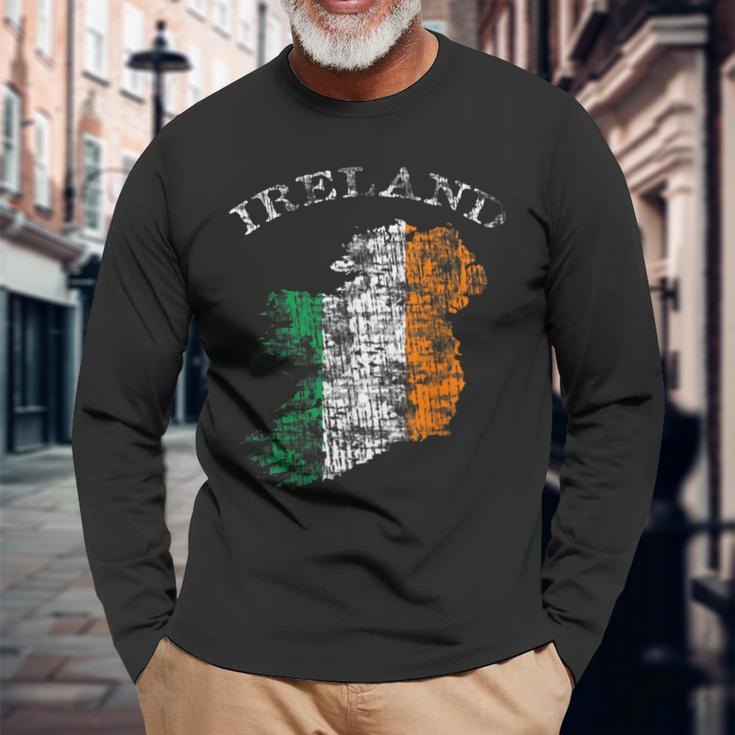 Vintage Ireland Irish Flag Langarmshirts Geschenke für alte Männer