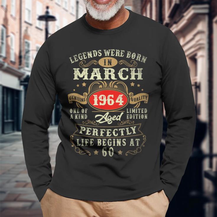 Vintage Made In March 1964 60Th Birthday 60 Year Old Long Sleeve T-Shirt Gifts for Old Men