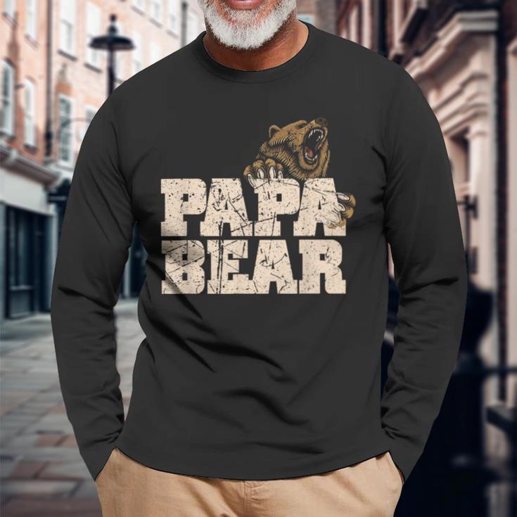 Vintage Papa Bär Familieatertag Papa Langarmshirts Geschenke für alte Männer