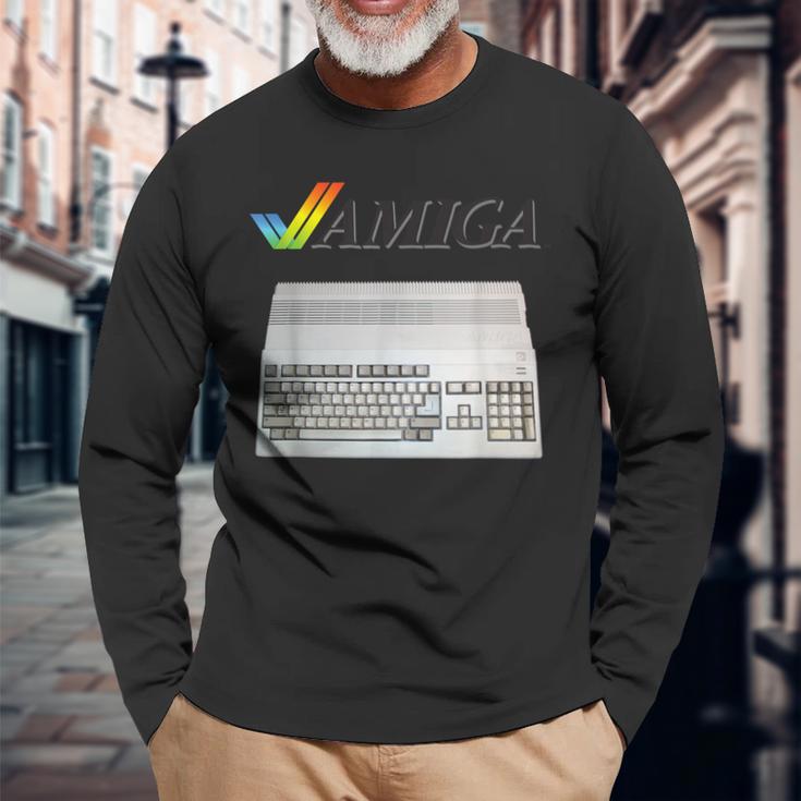 Vintage Retro Computer Amiga 80S Nerd Langarmshirts Geschenke für alte Männer