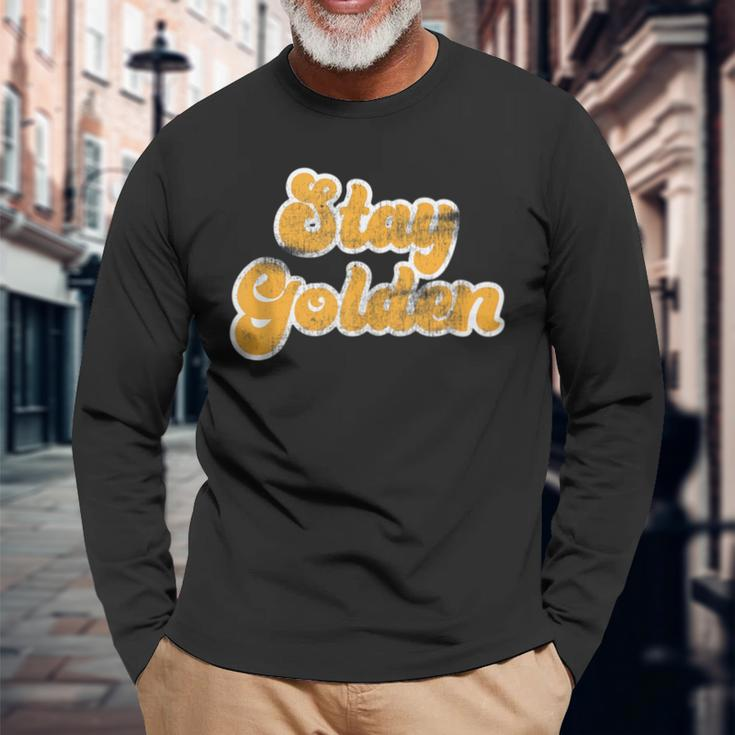 Vintage Retro Stay Golden 80'S 90'S Style Friends Icons Long Sleeve T-Shirt Gifts for Old Men