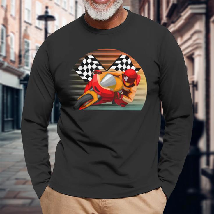 Vintage Retro Style Motorbike Moto Gp Sport Racing Fan Long Sleeve T-Shirt Gifts for Old Men