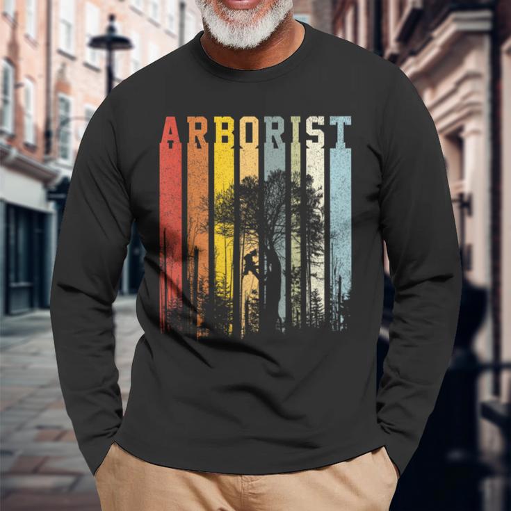 Vintage Text Stripes Arborist Langarmshirts Geschenke für alte Männer