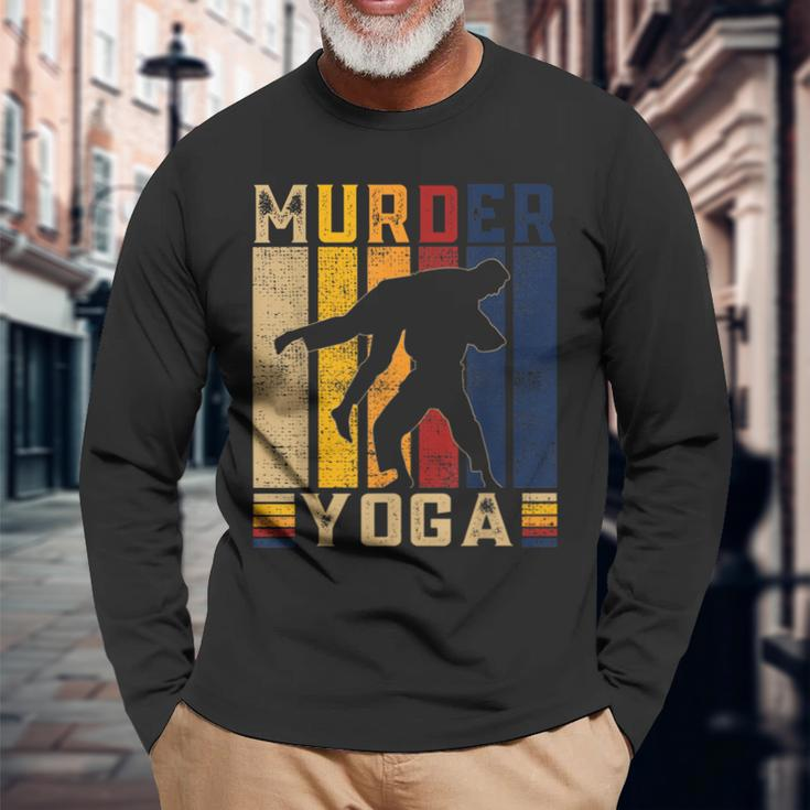 Vintage Yoga Martial Arts Jiu Jitsu Karate Sports Long Sleeve T-Shirt Gifts for Old Men