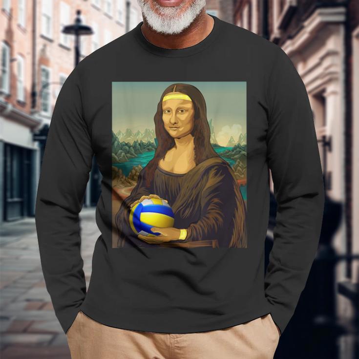 Volleyball Mona Lisa Leonardo Da Vinci Kunstvolleyball Langarmshirts Geschenke für alte Männer