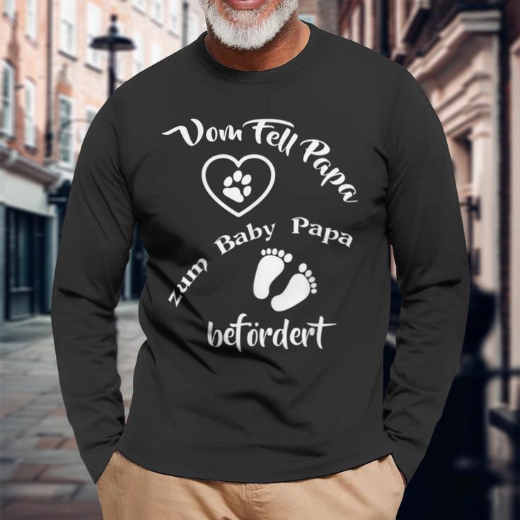 Vom Fell Papa Zum Baby Papa Befördert Fell Papa S Langarmshirts Geschenke für alte Männer