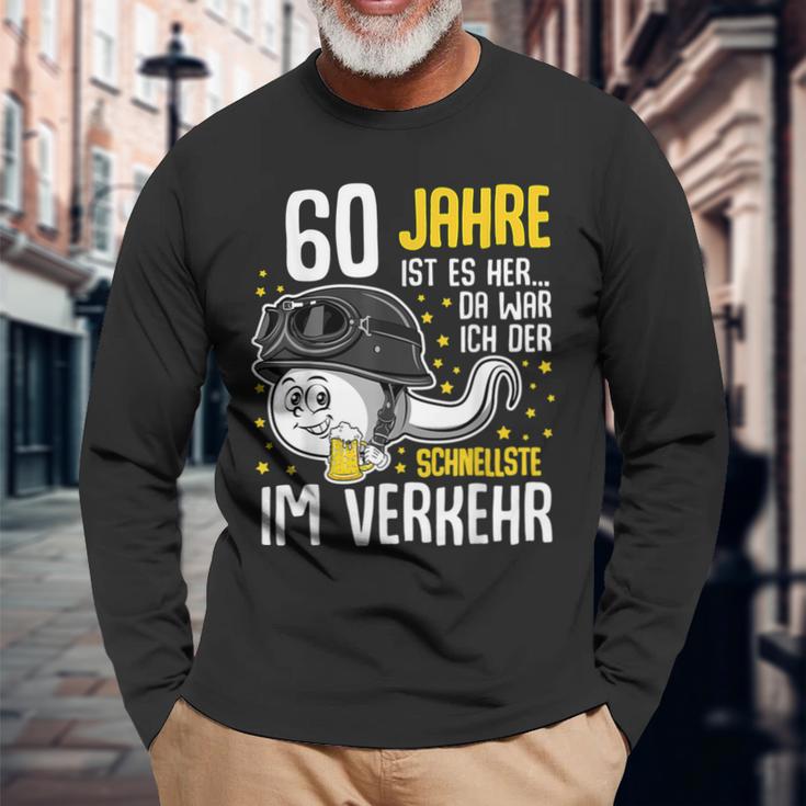 Vor 60 Jahen Der Fastest In Transport 60Th Birthday Man Langarmshirts Geschenke für alte Männer