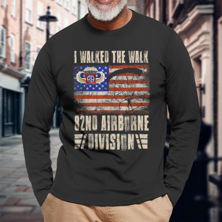 I Walked The Walk 82Nd Airborne Division Veterans Day Long Sleeve T-Shirt Gifts for Old Men