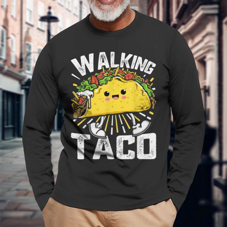 Walking Taco Tacos Lovers Costume Tacos Long Sleeve T-Shirt Gifts for Old Men