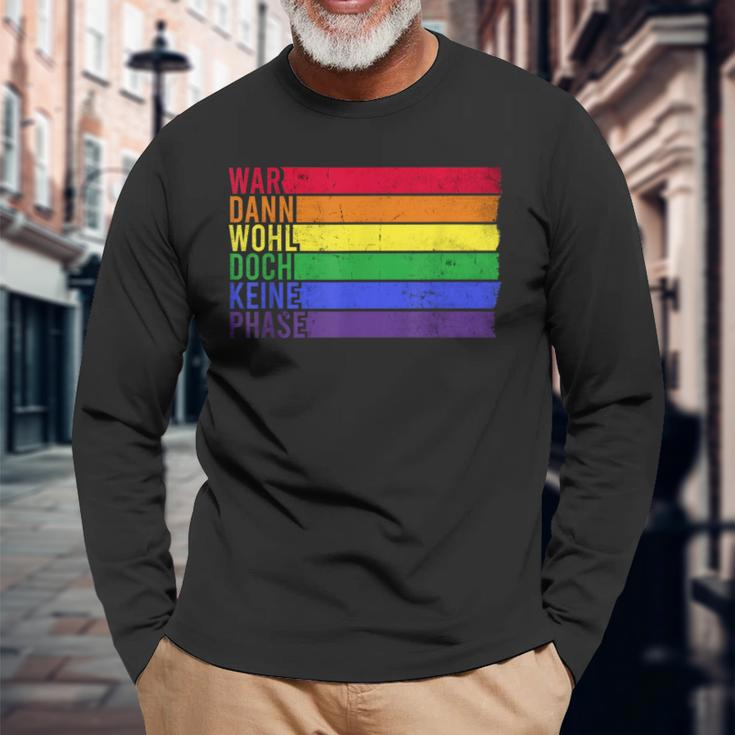 War Wohl Doch Keine Phase Langarmshirts - Regenbogen LGBTQ Flagge Design, Schwarz Geschenke für alte Männer