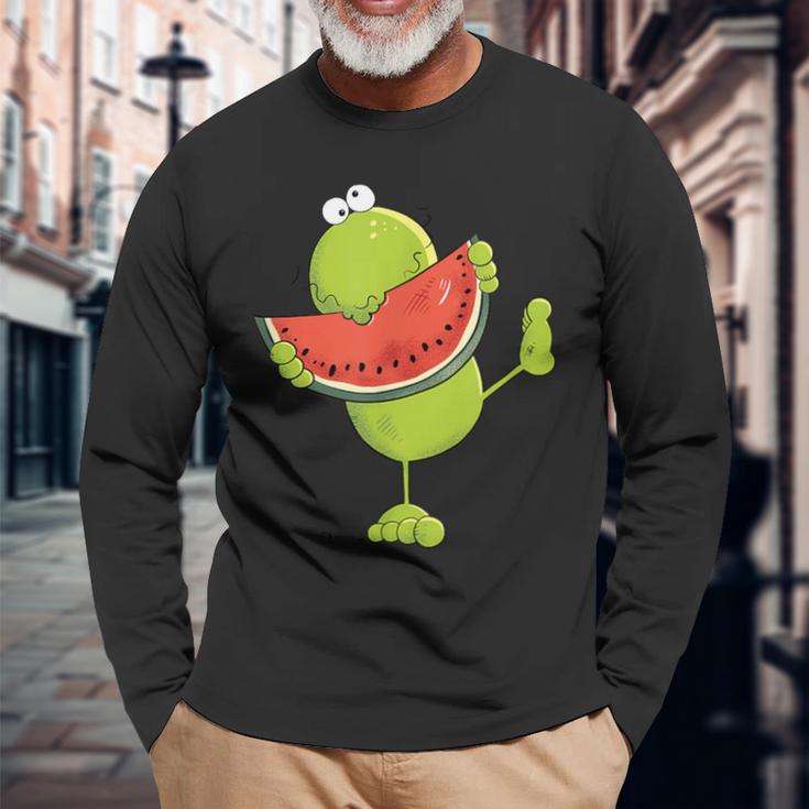 Watermelon Frog I Summer Fruits I Fun Langarmshirts Geschenke für alte Männer