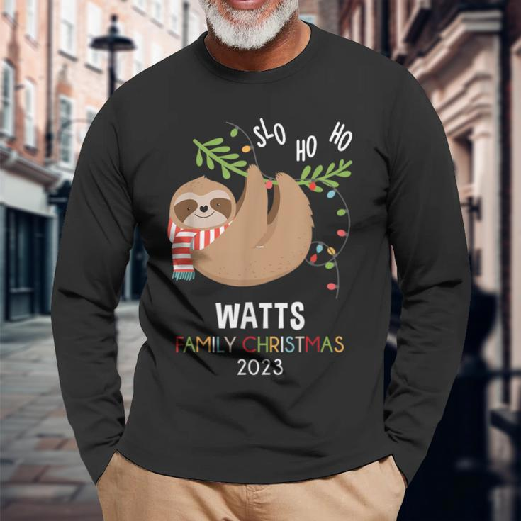 Watts Family Name Watts Family Christmas Long Sleeve T-Shirt Gifts for Old Men