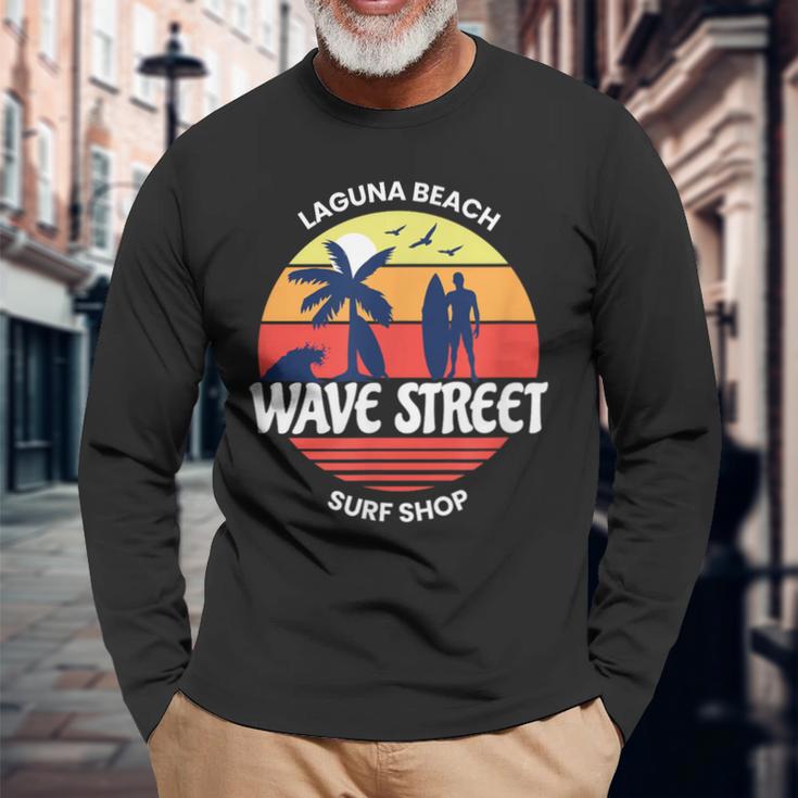 Wave Street Surf Shop Sunrise Logo Long Sleeve T-Shirt Gifts for Old Men