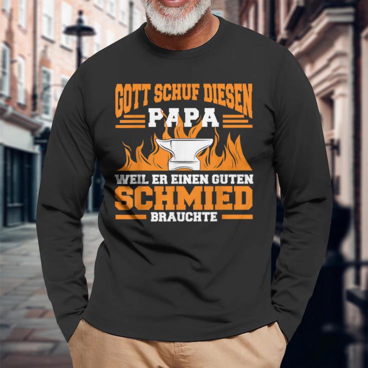 Weapon Schmied Papa Schmiedekunst Forging Hammer Langarmshirts Geschenke für alte Männer