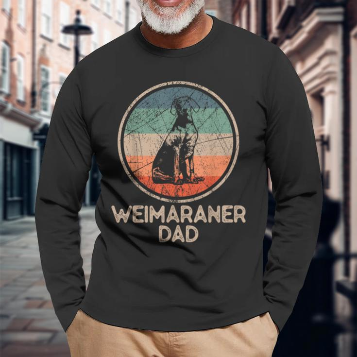 Weimaraner Dog Vintage Weimaraner Dad Long Sleeve T-Shirt Gifts for Old Men