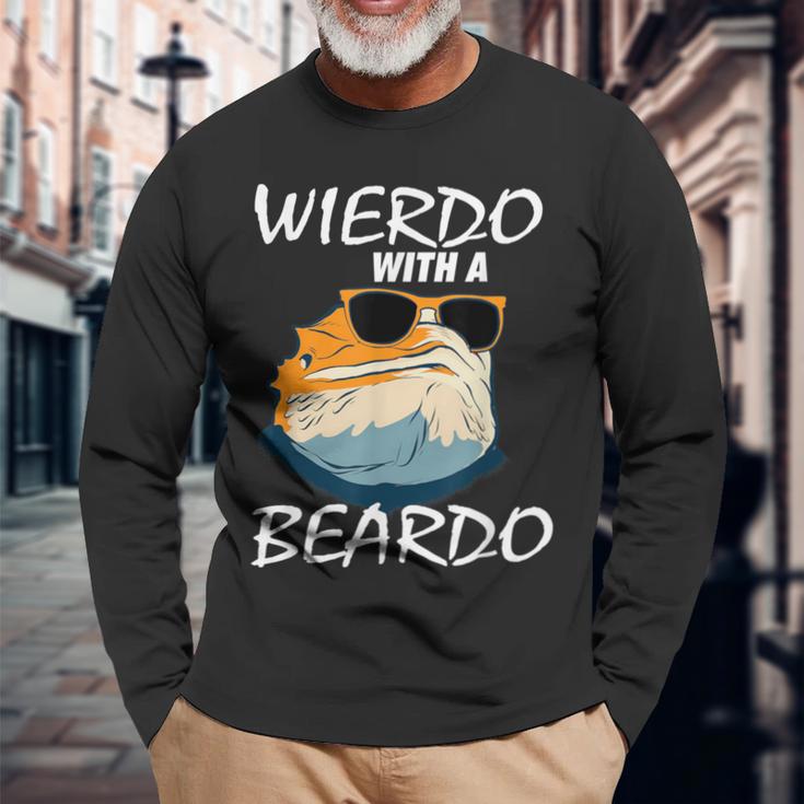 Weirdo With A Beardo Bearded Dragon Beardie Lover Long Sleeve T-Shirt Gifts for Old Men