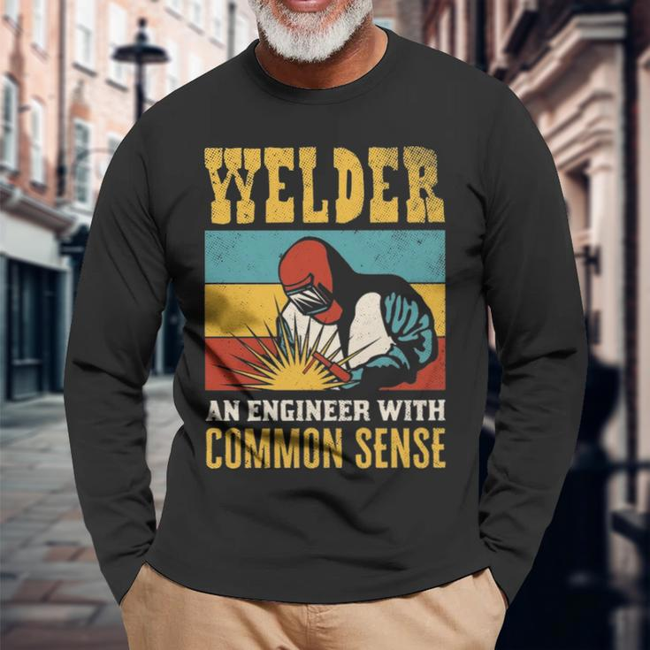 Welder An Engineer Welding Vintage Weld Welders Long Sleeve T-Shirt Gifts for Old Men